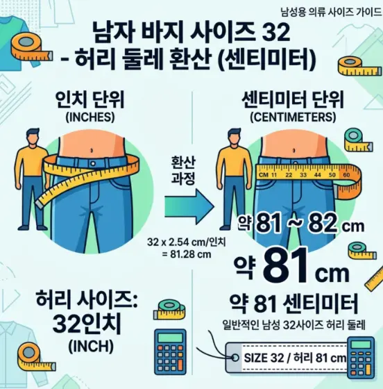 남자-바지-32-사이즈-허리-둘레