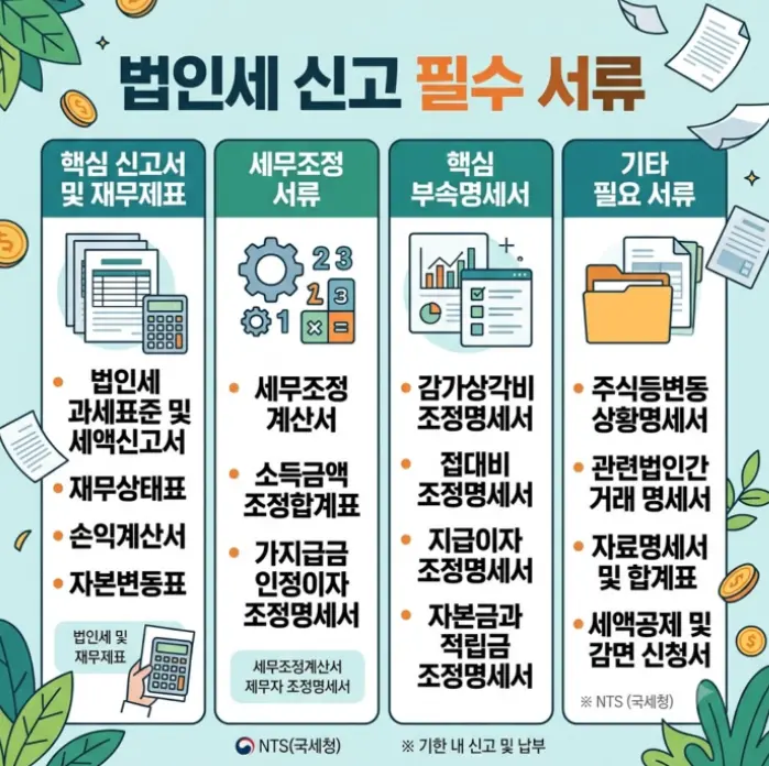 법인세-신고시-필수서류