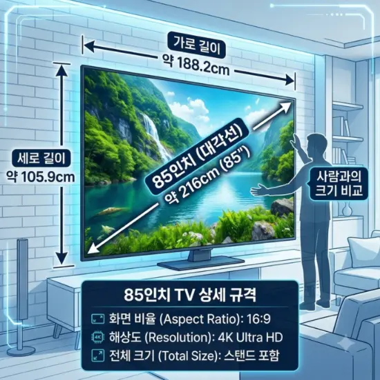 삼성-85인치-TV-가로-세로-크기
