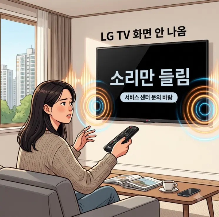 LG TV 화면이 나오지 않고 소리만 들릴 때